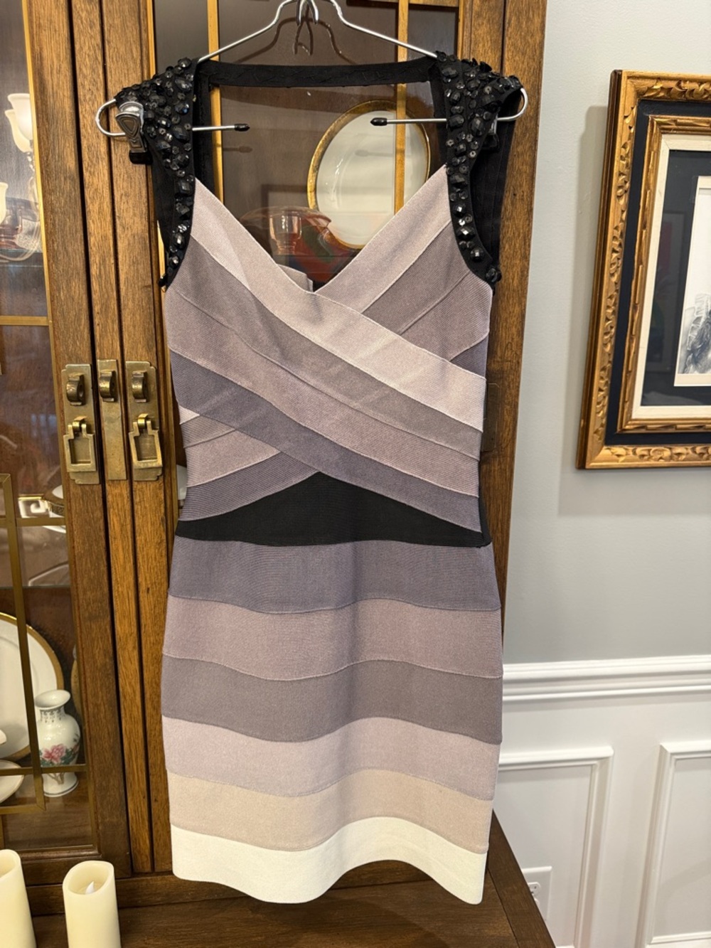 Y2K Hannah S Beaded Bodycon Dress